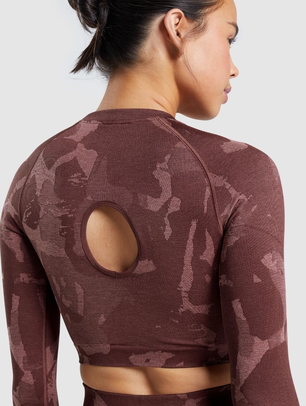 Gymshark Camo Seamless Long Sleeve Crop Top - Picture 2 of 7